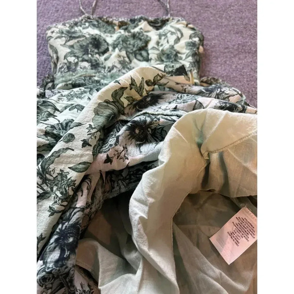 NWT Alice + Olivia Valencia Floral Sage Green Tiered Maxi Dress Size 2 - Picture 11 of 16